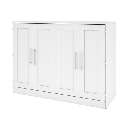 BESTAR Pur 61W Full Cabinet Bed with Mattress, White 126193-000017